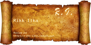 Rikk Ilka névjegykártya